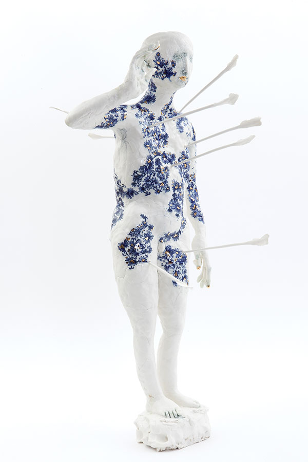 4 St. Sebastian, 28 in. (71 cm) in height, porcelain, 2019. Photo: Dewi Tannantt Lloyd.