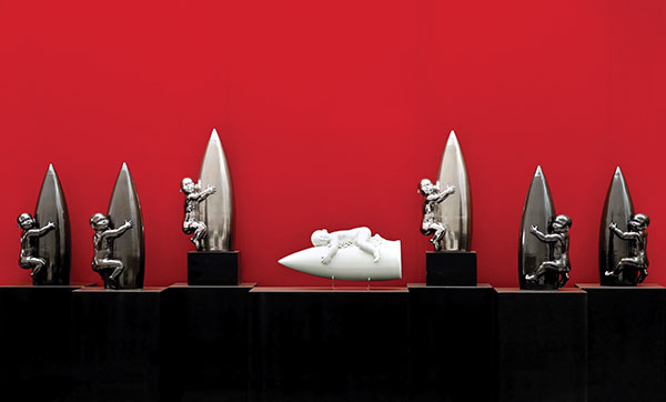 6 Installation view: Innocence (center), Infantry (left, right). Photo: Josef Muller.
