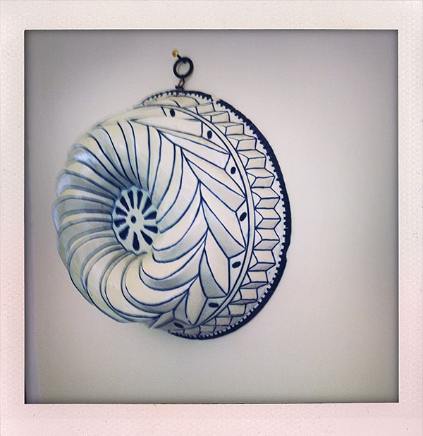 Majolica ware from Florence, Italy, now hanging in my living room.