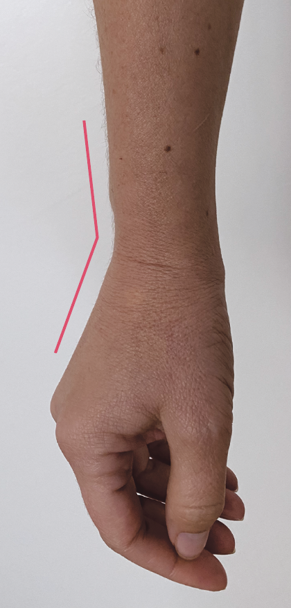 2 Same hand position, with bent elbow. 
