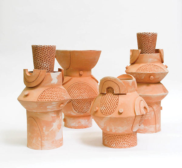 7 BZIPPY’s Futurist Series in Raw Terracotta, 2020.