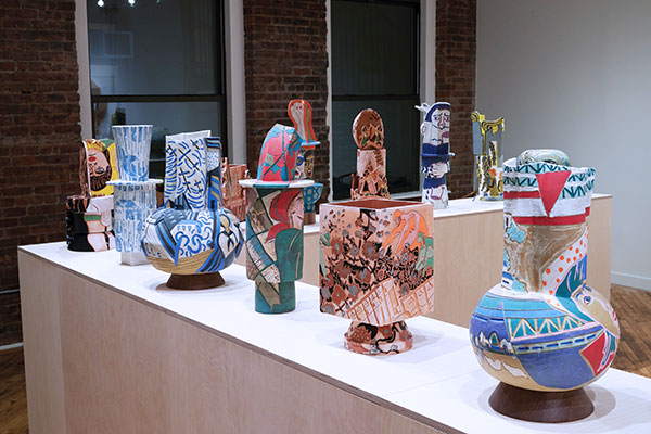 3 Installation view of “Patterns of Propaganda” exhibition at Charles Moffett, New York, 2019. Courtesy of Charles Moffett.