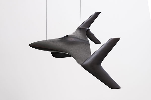 3 Ben Jackel’s Bat, 3 ft. 11½ in. (1.2 m) in length, mahogany, graphite, 2018.
