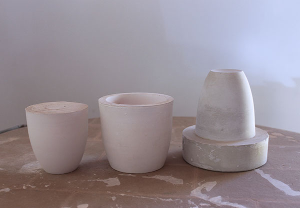 1 From left to right: model, block, and case. The case can be used to make additional molds.