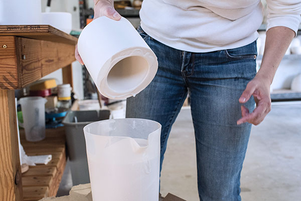 3 When casting, always time how long the slip stays in the mold to make sure all pieces have the same thickness.