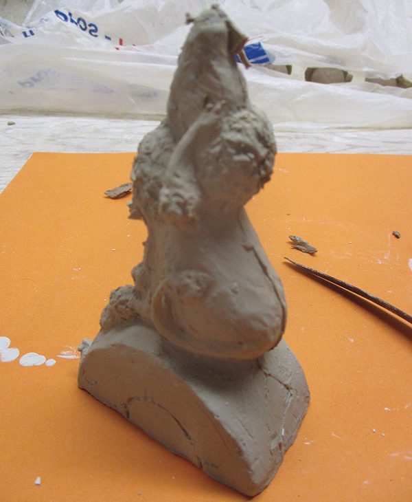 6 Clean up the seams, removing the extra clay using an X-Acto knife or needle tool.