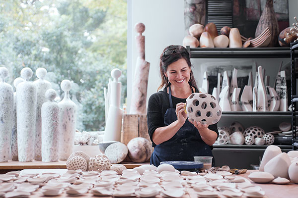 8 Samantha Dickie in her studio, 2020. Photo: Cathie Ferguson.