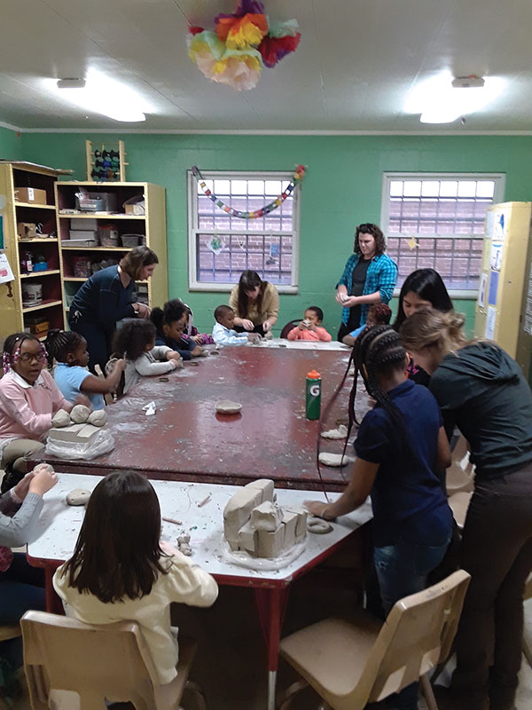 4 2018 Clay Siblings Emma Huffman and Nick Mudd teaching elementary school students at a local Boys and Girls Club in Pittsburgh, Pennsylvania.