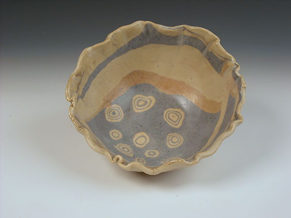 Bowl, 8 in. (20 cm) in diameter, made with cut protrusions, 2019.