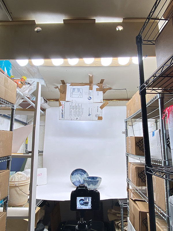 4 The photo setup at Saltstone Ceramics. 