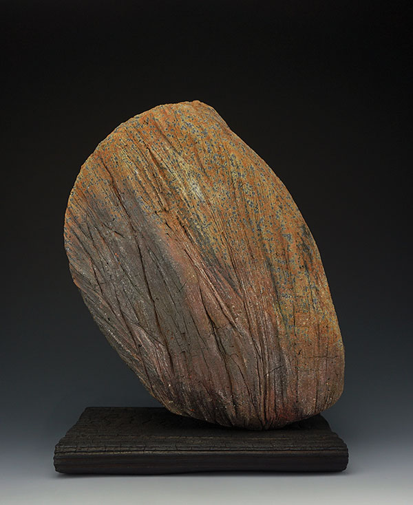 4 Seth Charles’ sculpture, handbuilt, iron-rich stoneware, wood fired and reduction cooled.