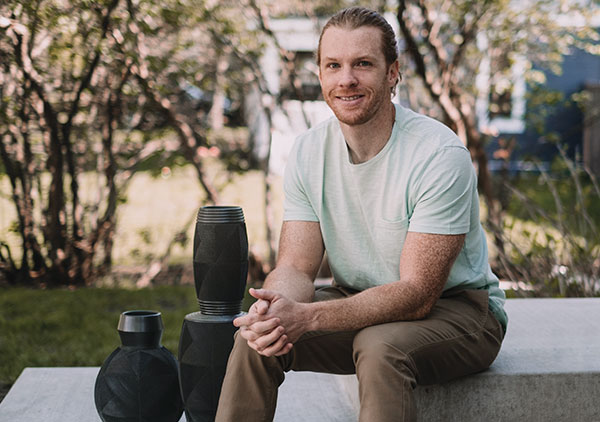 3 Andy Bissonnette pictured with his work. Photo: Dave Puente.