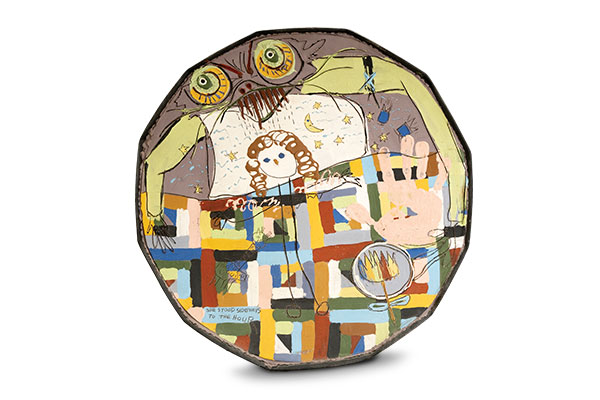 1 Don Reitz’ untitled platter (Sara Series), 21½ in. (55 cm) in diameter, ceramic, circa 1982–1985. ollection of Julianne and David Armstrong. Photos: AMOCA.