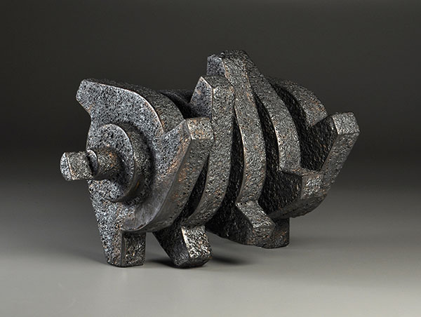 7 Artifact Series Winged Cutter, 28 in. (71 cm) in length, slab-built and press-molded white stoneware, glaze, engobe, soda fired to cone 10 and mid-range fired to cone 6, 2016.