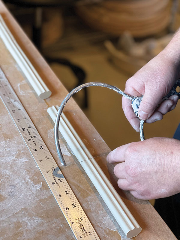 7 Cut the handles to the size that’s scaled to your work (the handles pictured here are 5½ inches in length).