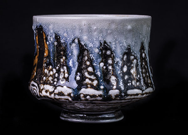4 Teabowl, 4 in. (10 cm) in height, wood/salt-fired porcelain.