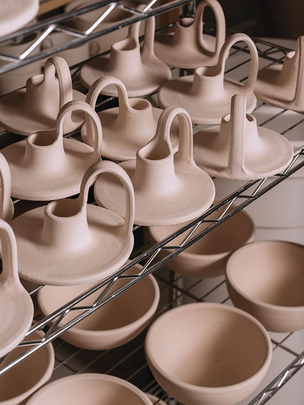 5 Bisque cart in the studio. Photo: Kyle Johnson.