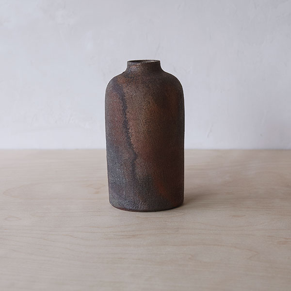 7 Vase, 7 in. (19 cm) in height, stoneware, wood-fired to cone 10, iron wash, 2021.