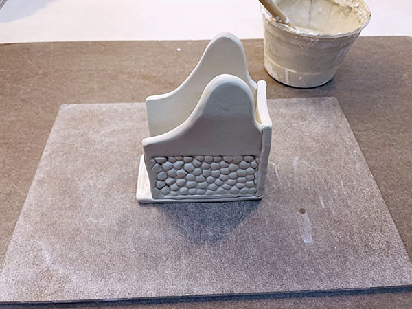 10 Add pieces in a circular pattern as you build.