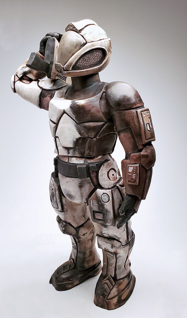7 Backlash—Defense (prototype for Backlash), 28 in. (71 cm) in height, earthenware, terra sigillata, 2021.