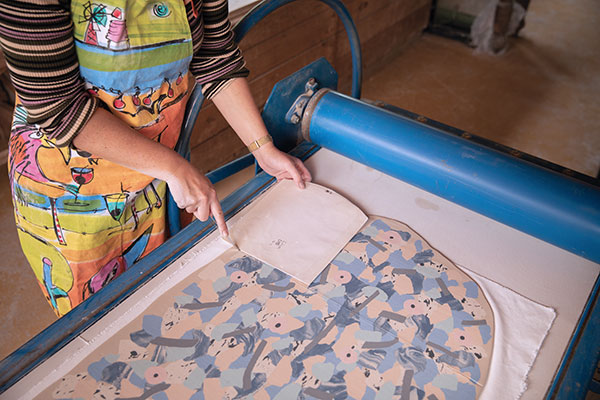 9 Use a template to determine what size to cut your clay slab sections into.