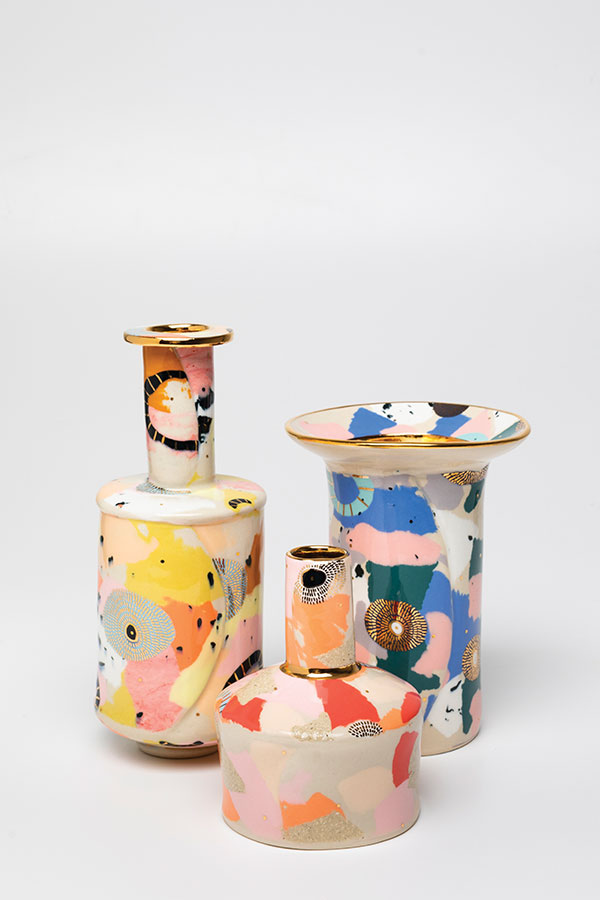 Finished vases by Ruby Pilven.