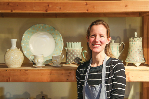 1 Amelia Stamps working in her studio. Photo: Laurie Appleby-Williams.