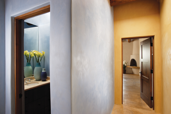 5 American Clay: Project at a private residence using Marittimo Bluefield clay plaster. 