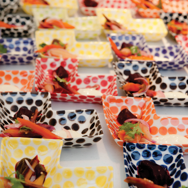 Detail of pieces from the Pick Mix/All Sorts Collection featured at BMoCA Night at the Museum, slip-cast porcelain, 2014. Photo: Ashleigh Miller Photography.