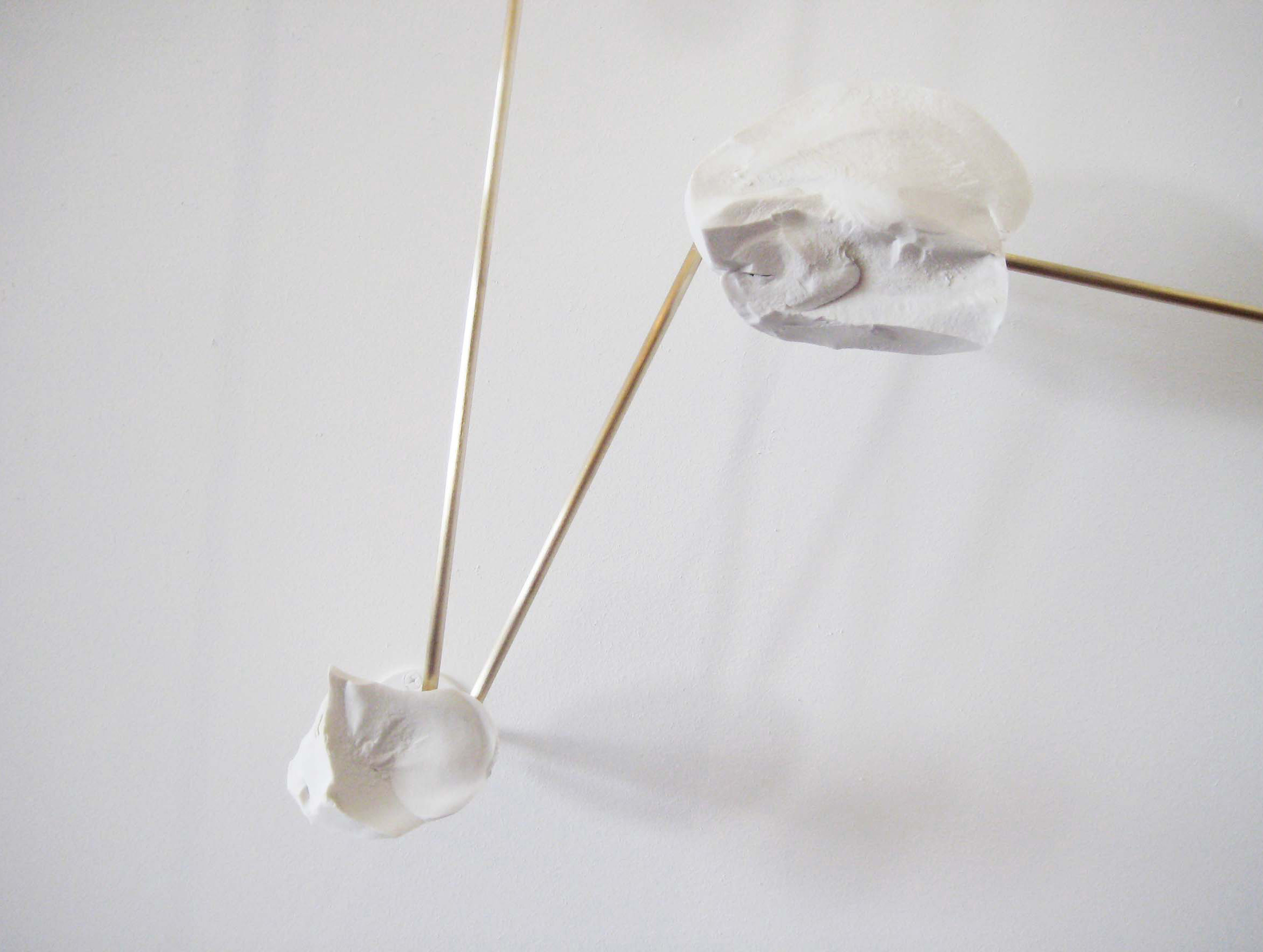 4 Bethan Llyod Worthington’s Constellation (detail), 11 ft. 3 in. (3.44 m) in length, solid-smashed porcelain and brass rods, 2012.