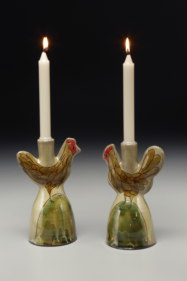 Courtney Long's chicken candlesticks