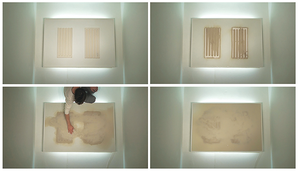 3 Ben Harle’s Faded Memories (video stills), dimensions variable, porcelain, water, video, 2015.