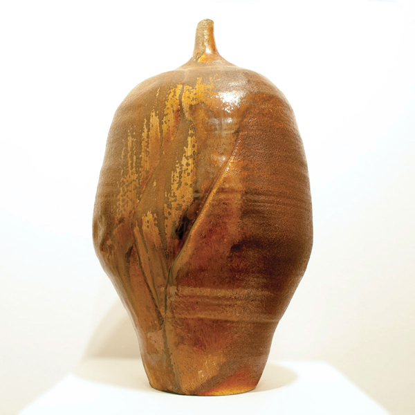2 Hiroshi Ogawa’s vessel, ceramic, anagama fired in a earthen kiln.