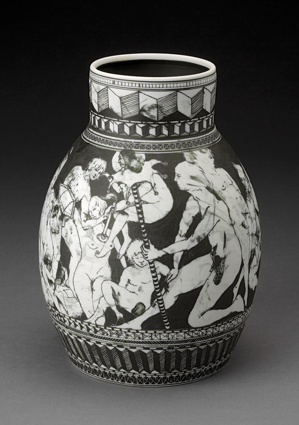 1 Edward Eberle’s Prince’s Retinue, 8 in. (21 cm) in height, porcelain, 1996. 
