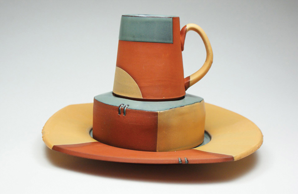 2 Logan Wall’s dinner stack, 10 in. (25 cm) in height, ceramic.