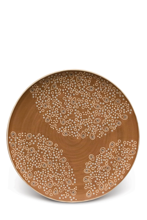 4&nbsp;Sumiko Takada’s inlaid plate, 12 in. (30 cm) in diameter, stoneware.