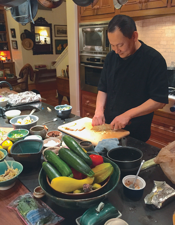 4 Sebastian Moh relishing his day of chopping in the kitchen.