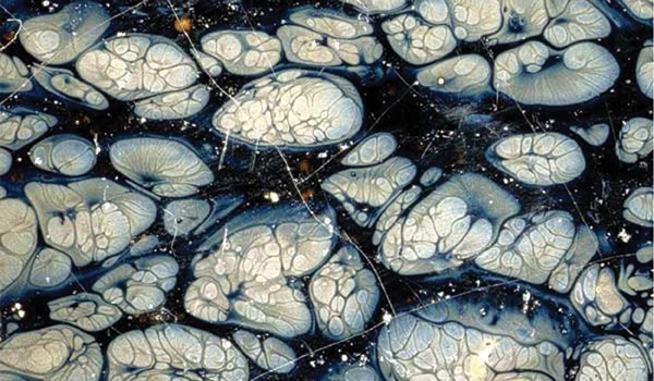 Close-up of the oil-spot glaze on an ancient Tenmoku teabowl. Photo: W.Li.