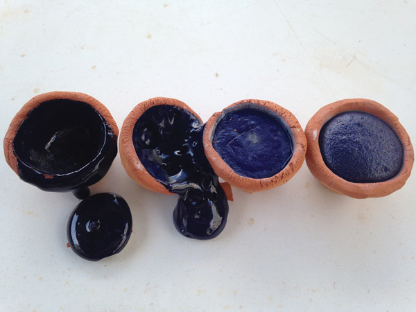 3 Results of line blend test between feldspar and frit to determine correct ratio for each desired firing temperature.