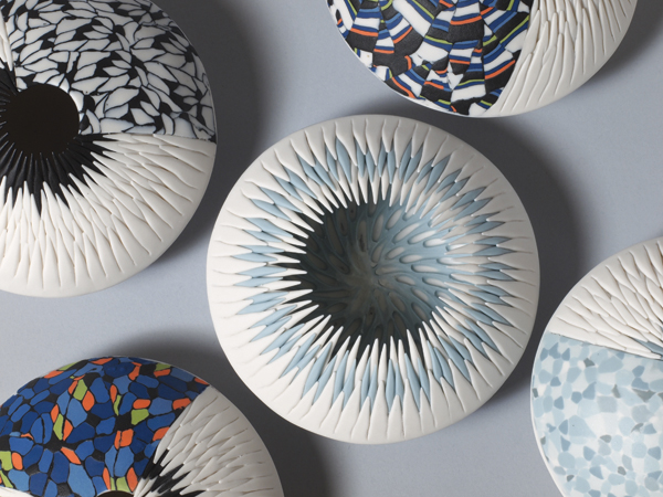 2 Martha Pachon’s Sea Urchins, ceramic.
