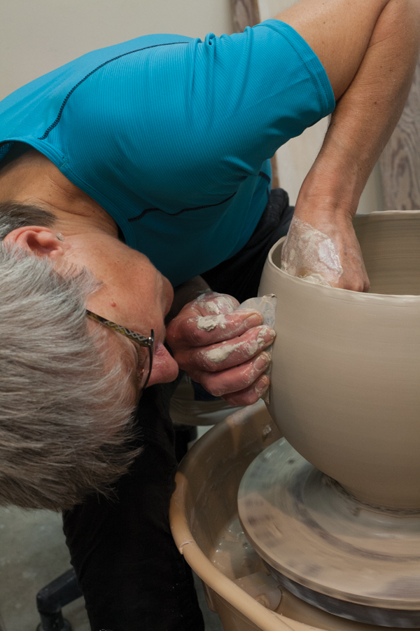 5 Return to the wheel and make final adjustments to the form using a metal rib.