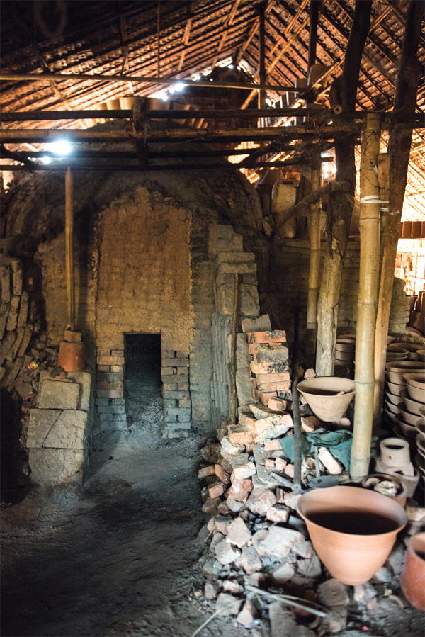 9 This wood-fired kiln is capable of firing 1000 ceramic pieces at a time.