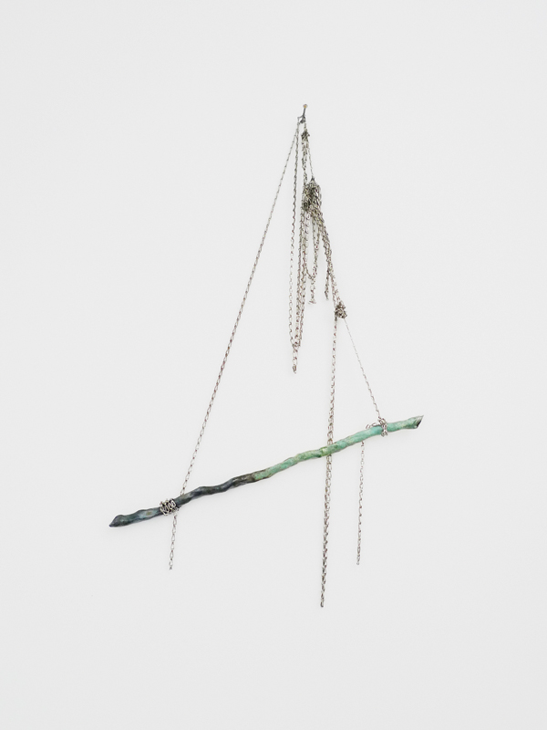 6 Mimosa Echard’s untitled, 19¾ in. (50 cm) in height, enamelled earthenware, steel chain, 2010.