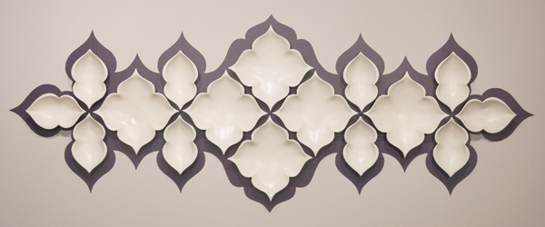 6 Semecadria, 6 ft. 2 in. (1.9 m) in length, slip-cast porcelain, glaze, fired to cone 9 in an electric kiln, 2014. Photo: Petronella Ytsma.