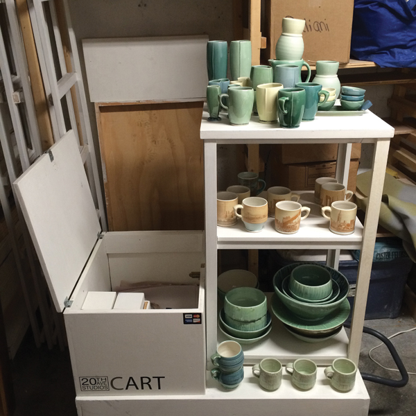 Frank Saliani engages new audiences with his Art Cart, a combination of performance art/craft evangelism and effective means of transporting work via the New York City subway (1), displaying it (2), and sharing the importance of handmade work with people.