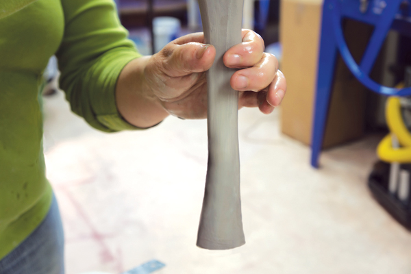 10 Pull handles from one end, then the other, so the finished handle is thicker on each end, similar to a bone shape.