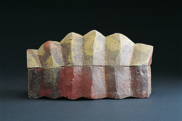 Box, 8 inches (20 cm) in height, handbuilt stoneware, by Tim Rowan, Stoneridge, New York.