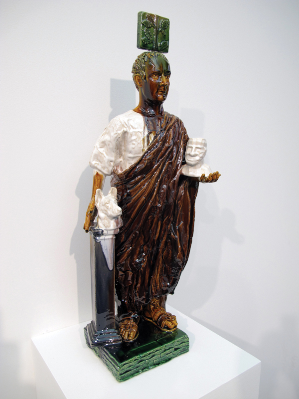3 Stat-You, 27 in. (68 cm) in height, glazed earthenware, 2013.